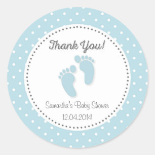 Sticker Baby shower Bébé bleu pieds