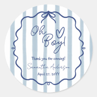 Sticker Baby shower bleu Dusty moderne