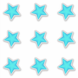 Sticker Baby shower Bleu Neuf Étoiles Puffy