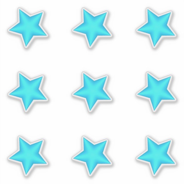 Sticker Baby shower Bleu Neuf Étoiles Puffy (Devant)