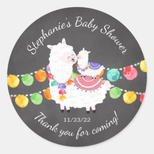 Sticker Baby shower de la mignonne Llama Mama Favo