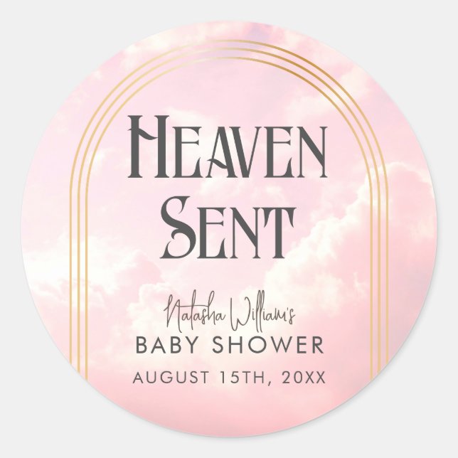 Sticker Baby shower de nuages rose Pastel (Devant)