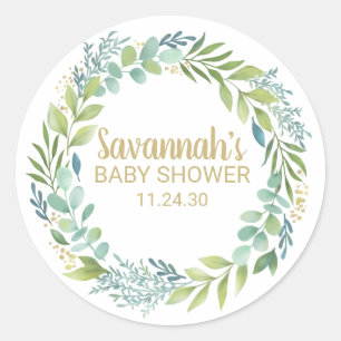 Sticker Baby shower écologique Eucalyptys