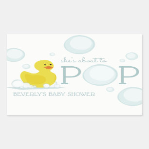 Sticker Baby shower en caoutchouc sur le point de