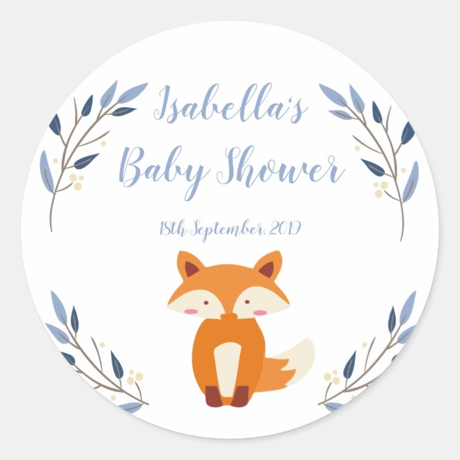 Sticker Baby shower Fix de Woodland (Devant)