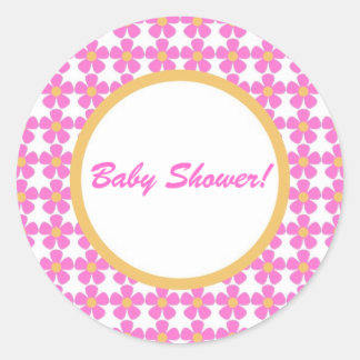 Sticker baby shower Fleurs