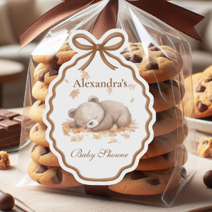 Sticker Baby shower forestier En vichy neutre