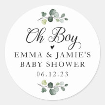 Sticker Baby shower Garçon Oh verdure