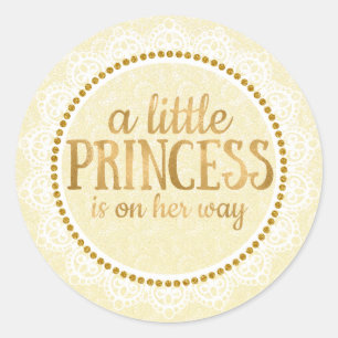Sticker Baby shower Gold Little Princess