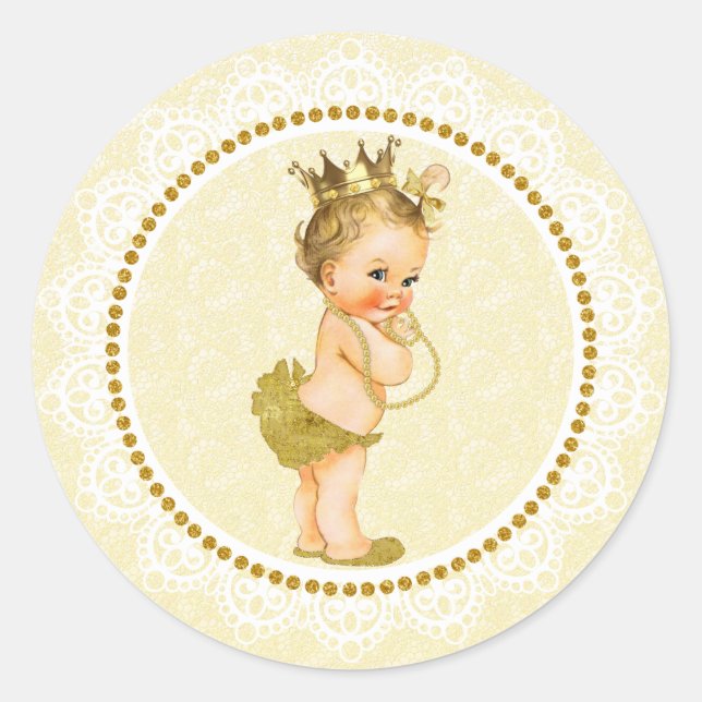 Sticker Baby shower Gold Little Princess (Devant)