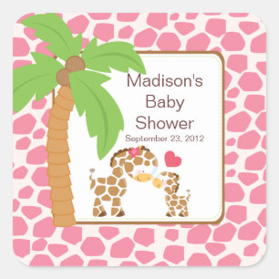Sticker Baby shower Jungle moderne Giraffe Safari