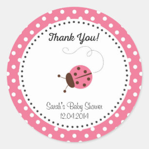 Sticker Baby shower Ladybug rose
