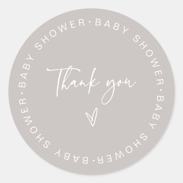 Sticker baby shower Merci Favor Étiquette F201 (Devant)
