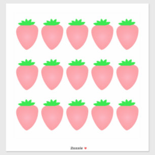Sticker Baby shower Motif aux fraises roses Anniversaire