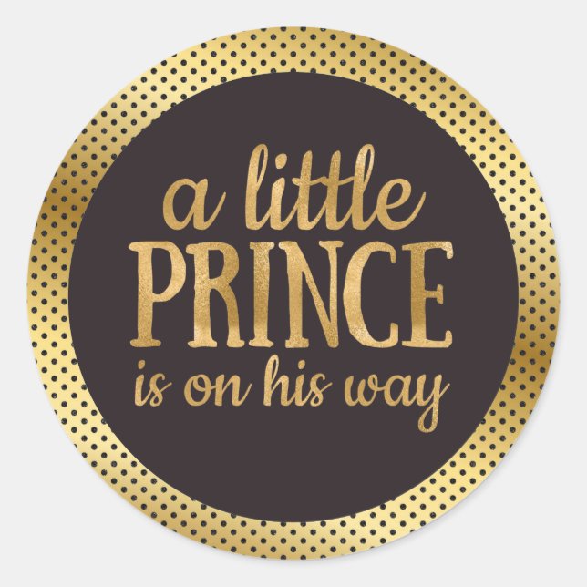 Sticker Baby shower noir et or (Devant)