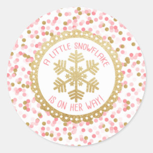 Sticker baby shower Party Faveur - Gold Snowflake