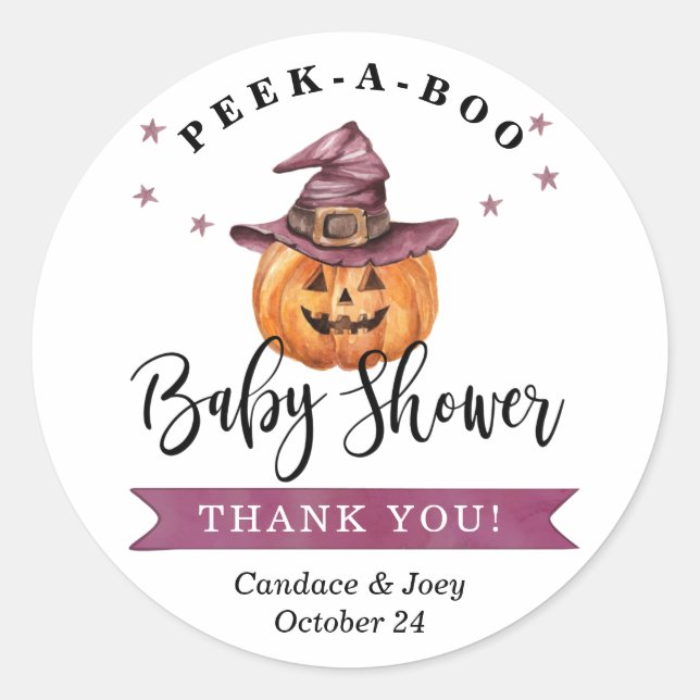 Sticker Baby shower Peek-a-Boo (Devant)