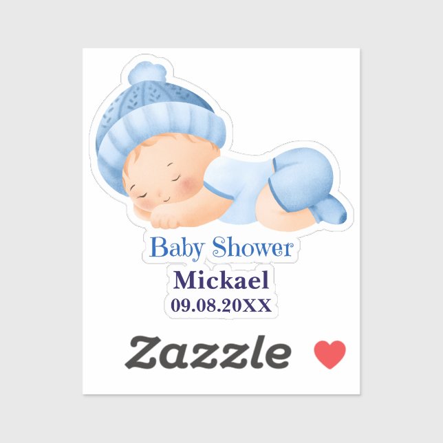 Sticker Baby shower personnalisé (Feuille)