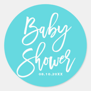 Sticker Baby shower personnalisé écouté à la main