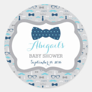 Sticker Baby shower petit homme, Bleu bébé, Marine