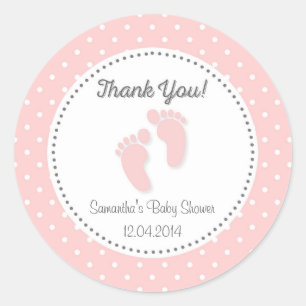 Sticker Baby shower Pink Baby Feet
