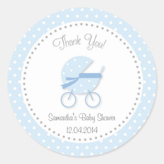Sticker Baby shower poussette Bébé Bleu