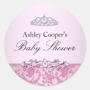 Sticker Baby shower princesse rose
