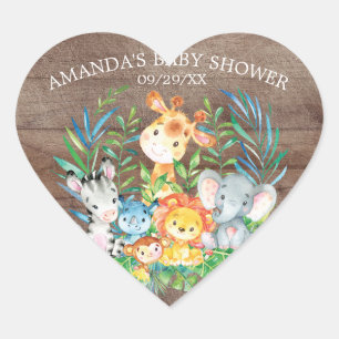 Sticker Baby shower Safari Jungle Animaux