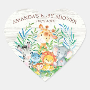Sticker Baby shower Safari Jungle Animaux