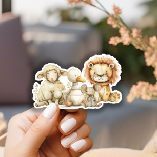 Sticker Baby shower vintage d'animaux de pépinière