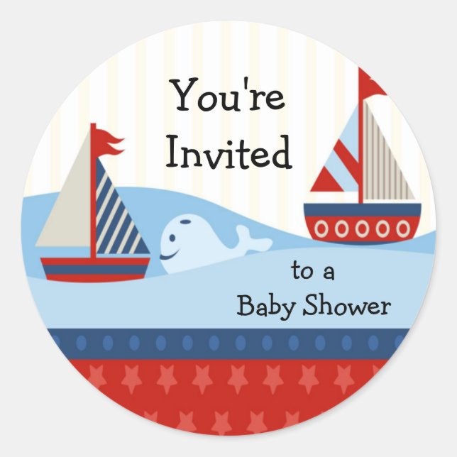 Sticker Baby shower voilier (Devant)