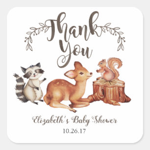Sticker Baby shower Woodland