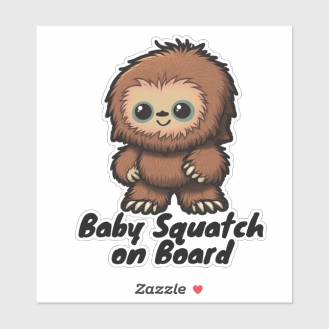 Sticker Baby Squatch à bord, Sasquatch, Bigfoot Decal (Feuille)