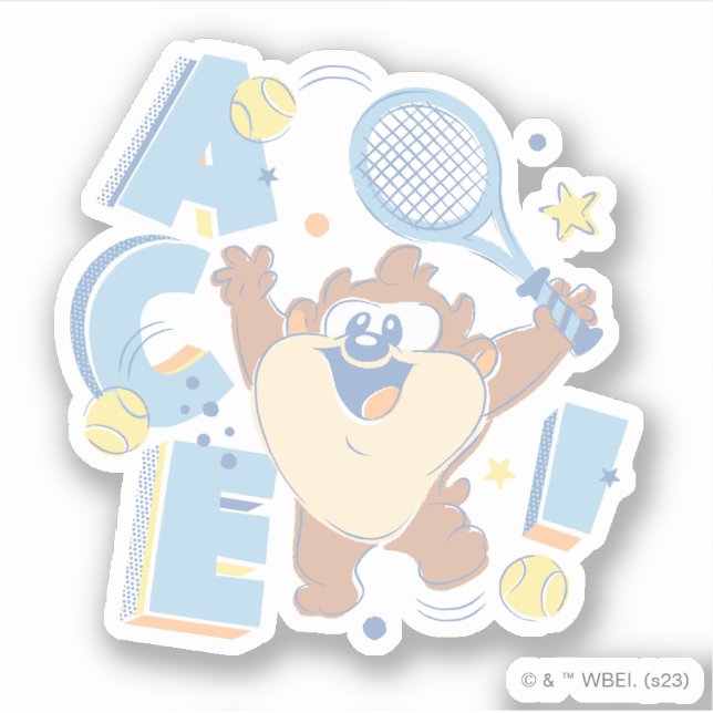 Sticker Baby TAZ™ Tennis Ace ! (Devant)