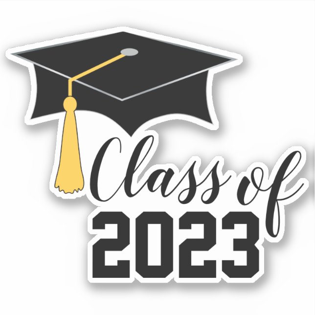 Sticker Bac de graduation avec classe Tassel de 2023 Stick (Devant)