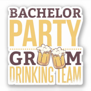Sticker Bachelor Party Groom Dragon Team Funny Mariage