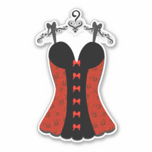 Sticker Bachelorette Lingerie rouge et noire