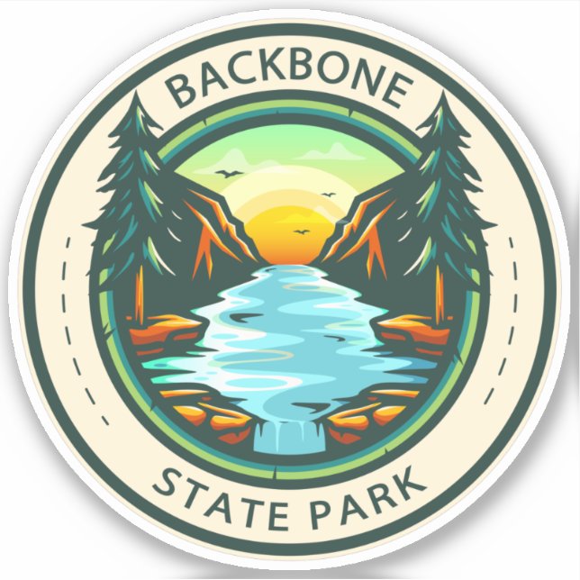 Sticker Backbone State Park Badge Iowa (Devant)
