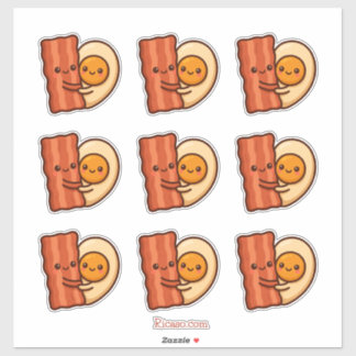 Sticker Bacon et oeuf font partie ensemble en serrant un c