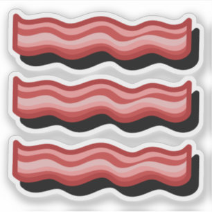 Sticker Bacon rouge de viande amoureux amusant rétro