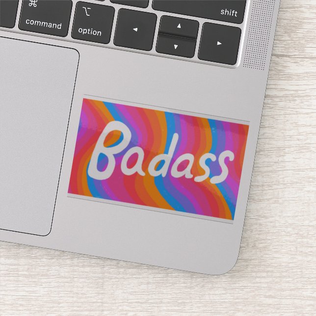 Sticker BADASS Colorful Fun Letters Stripes (Détail)