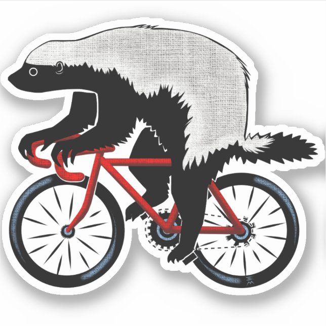 Sticker Badass Honey Badger Biker (Devant)