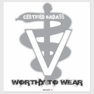 Sticker Badass Vétérinaire Certifié - À Porter