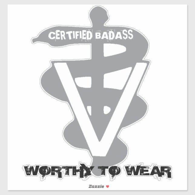 Sticker Badass Vétérinaire Certifié - À Porter (Feuille)