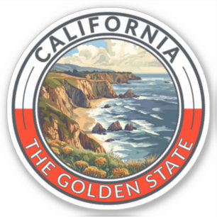 Sticker Badge California Travel Art