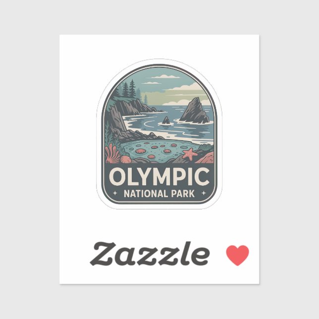 Sticker Badge côtier du parc national Olympique (Feuille)