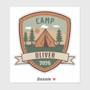 Sticker Badge de camping vintage personnalisé