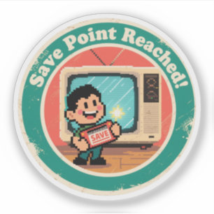 Sticker Badge de cartouche de sauvegarde Pixel Art – Nosta