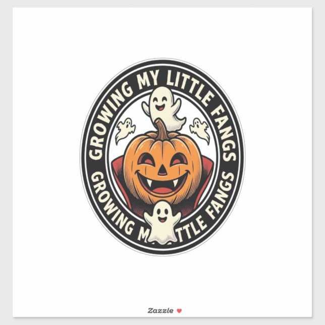 Sticker Badge de citrouille de vampire faisant pousser mes (Feuille)