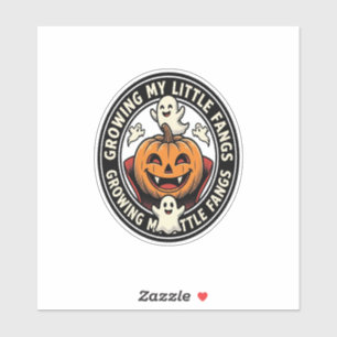 Sticker Badge de citrouille vampire faisant pousser mes pe